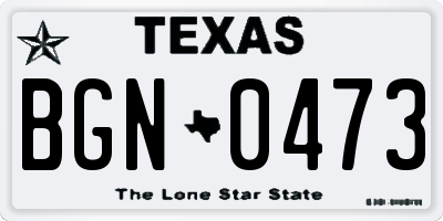 TX license plate BGN0473