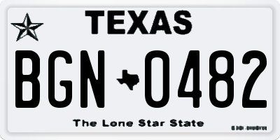 TX license plate BGN0482