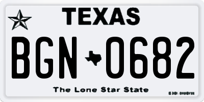 TX license plate BGN0682