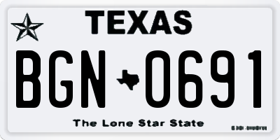 TX license plate BGN0691