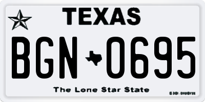 TX license plate BGN0695