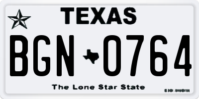 TX license plate BGN0764