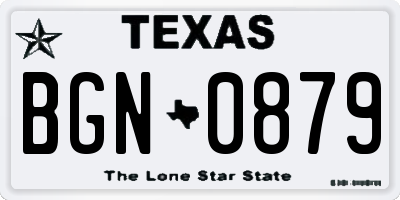 TX license plate BGN0879