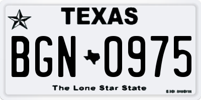 TX license plate BGN0975