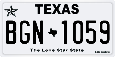 TX license plate BGN1059