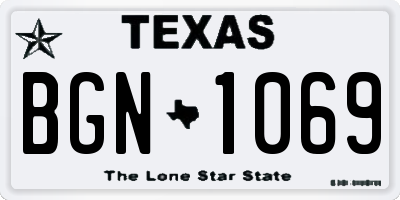 TX license plate BGN1069