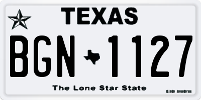 TX license plate BGN1127