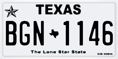 TX license plate BGN1146