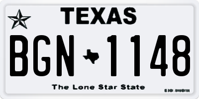 TX license plate BGN1148
