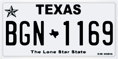 TX license plate BGN1169