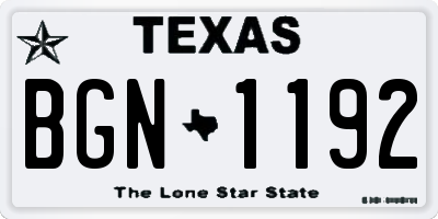 TX license plate BGN1192