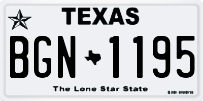 TX license plate BGN1195