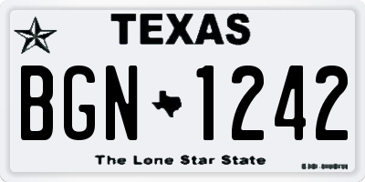 TX license plate BGN1242