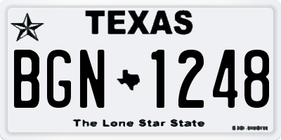 TX license plate BGN1248