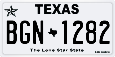 TX license plate BGN1282