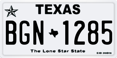 TX license plate BGN1285