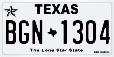 TX license plate BGN1304