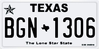 TX license plate BGN1306