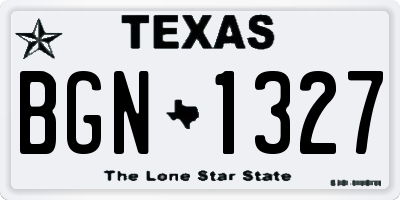 TX license plate BGN1327