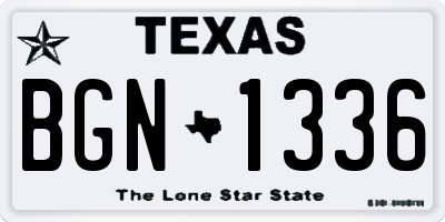 TX license plate BGN1336