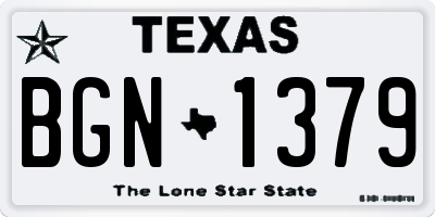 TX license plate BGN1379