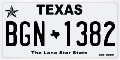 TX license plate BGN1382