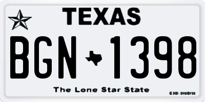 TX license plate BGN1398