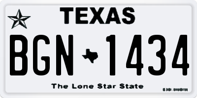 TX license plate BGN1434