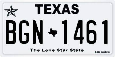 TX license plate BGN1461