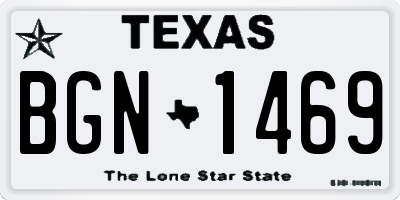 TX license plate BGN1469