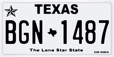TX license plate BGN1487