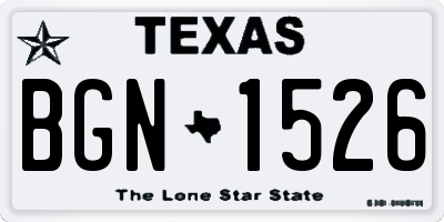 TX license plate BGN1526