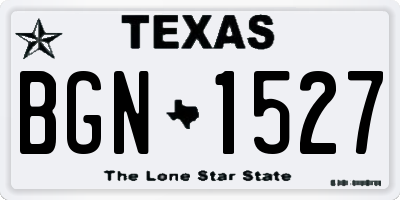 TX license plate BGN1527
