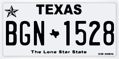TX license plate BGN1528