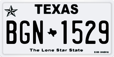 TX license plate BGN1529