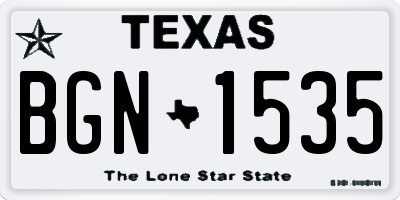 TX license plate BGN1535
