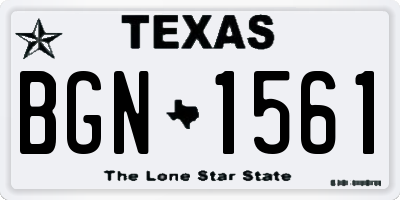 TX license plate BGN1561