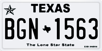 TX license plate BGN1563