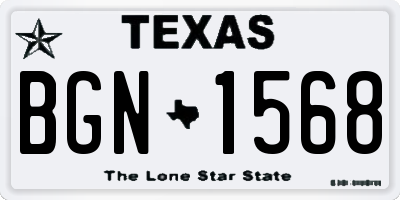 TX license plate BGN1568
