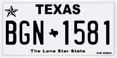 TX license plate BGN1581