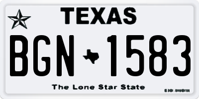 TX license plate BGN1583