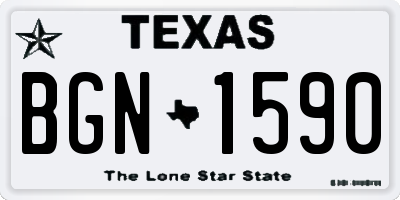 TX license plate BGN1590