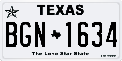 TX license plate BGN1634