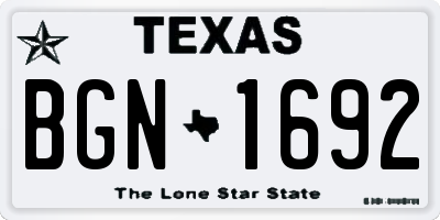 TX license plate BGN1692