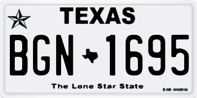 TX license plate BGN1695