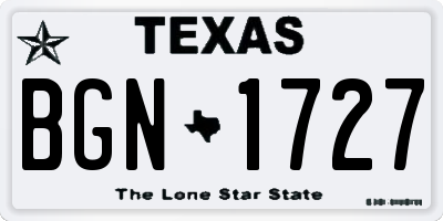 TX license plate BGN1727