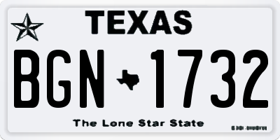 TX license plate BGN1732