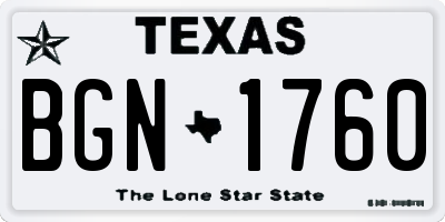 TX license plate BGN1760
