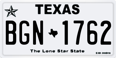 TX license plate BGN1762