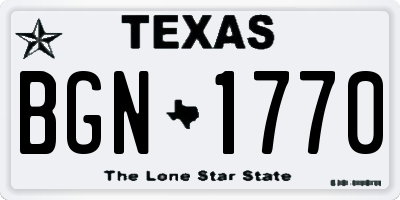 TX license plate BGN1770